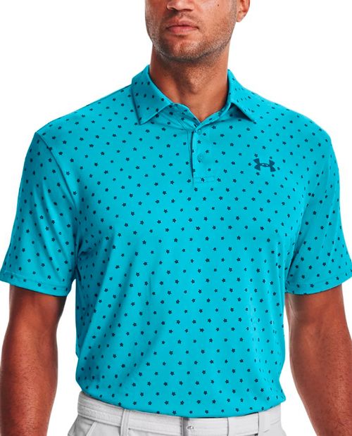 Camiseta polo de golf azul con puntos Under Armour para hombre