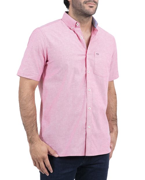 Oscar de la Renta Camisa casual classic fit rojo heather para hombre