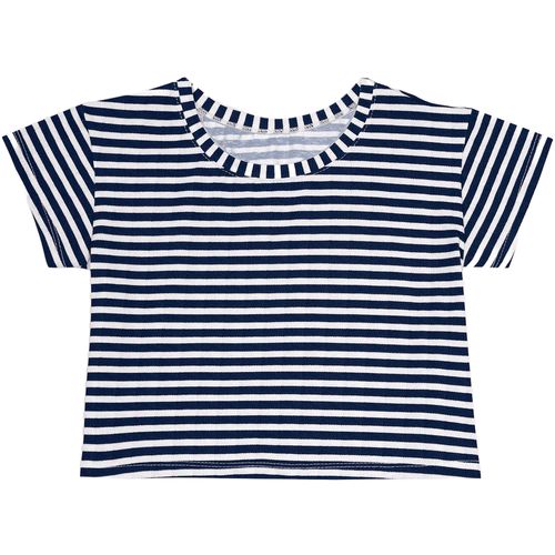 Blusa bicolor a rayas para niña