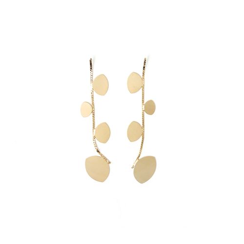 Pendientes largos dorados para mujer