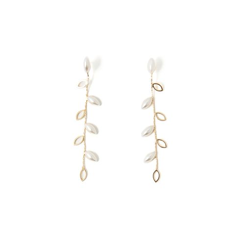 Aretes largos color dorado para mujer