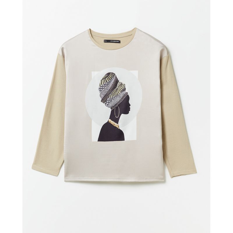 Camiseta Sfera estampada manga larga para mujer