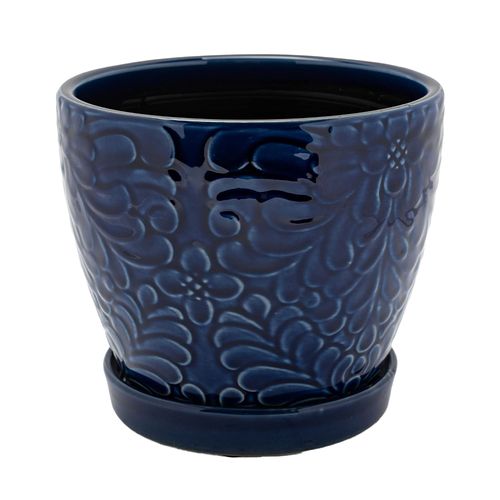 Maceta decorativa de cobalto 17x16 cm