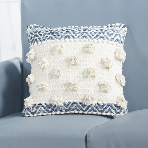 Cojín decorativo con pom pom 45x45 cm