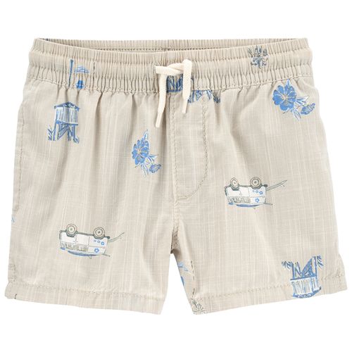 Short beige con estampado para niño