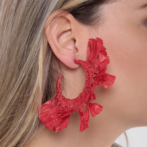 Aretes largos color rojo para dama