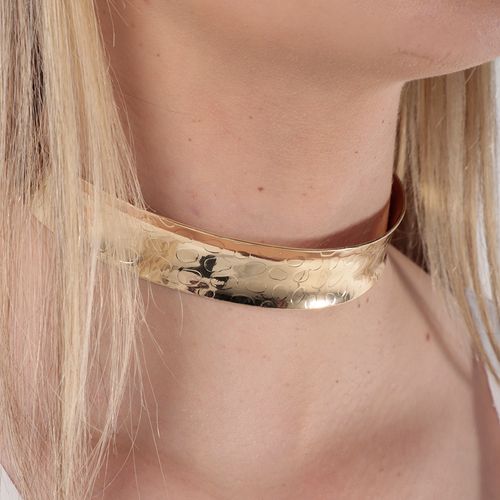 Choker color dorado 2cm-11.5" para dama