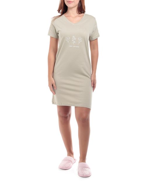 Camisón beige con estampado para dama