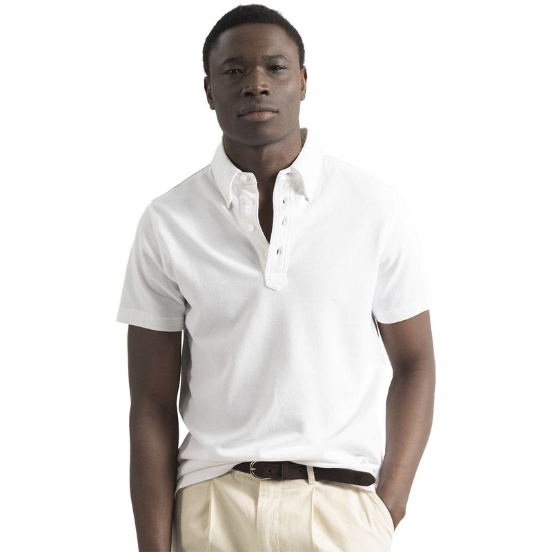 Puro Ego Camisa polo basica blanco solido para hombre Siman El Salvador