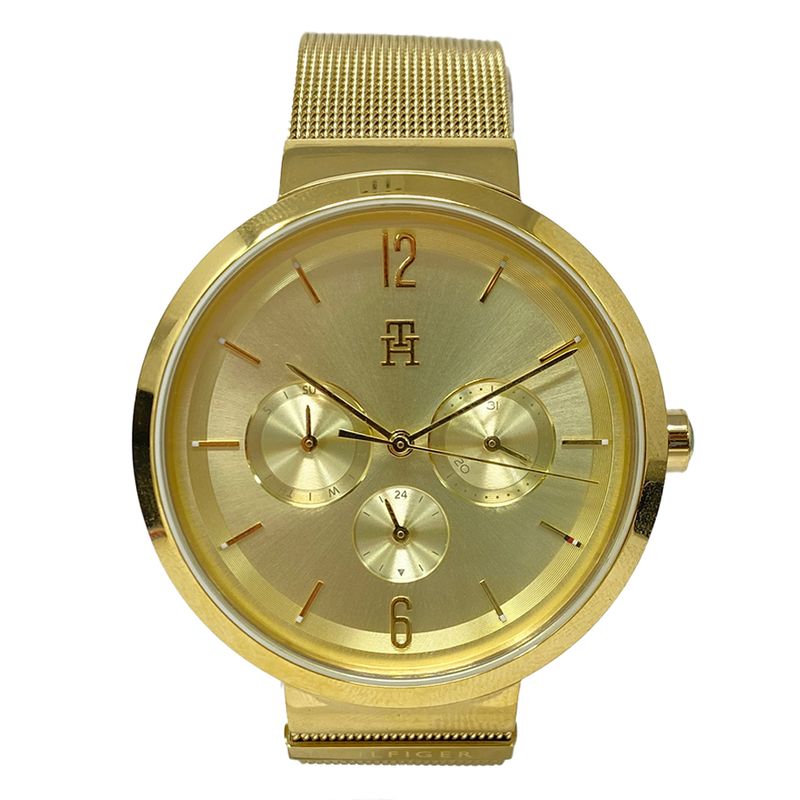 Reloj Tommy Hilfiger analogo metalico dorado para dama