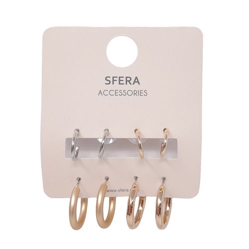 Set de aretes bicolor para mujer