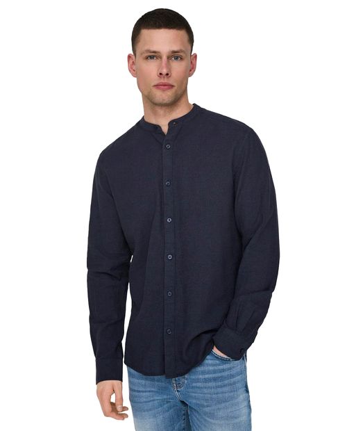 Only & Sons Camisa casual slim fit con textura para hombre