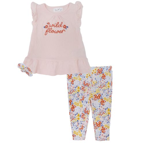 Conjunto 3 piezas multicolor con estampado para bebé niña