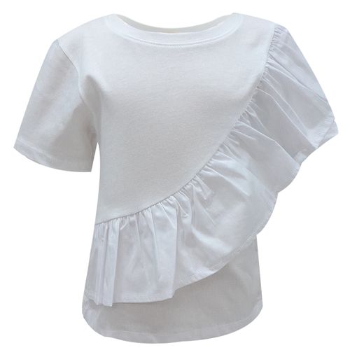 Blusa blanca sólido para niña