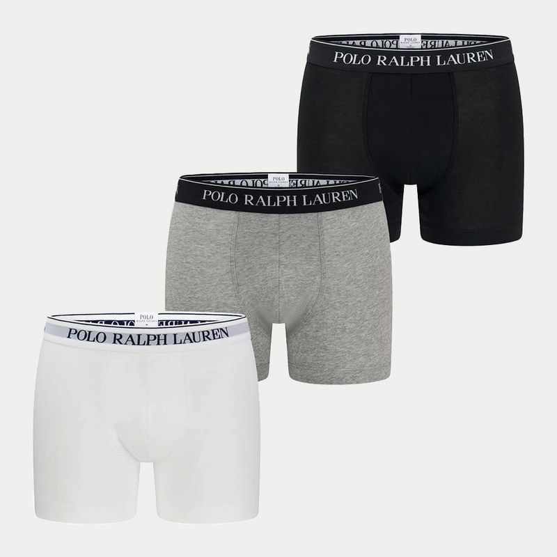 3 Pack boxer classic fit Polo Ralph Lauren negro gris y blanco para hombre