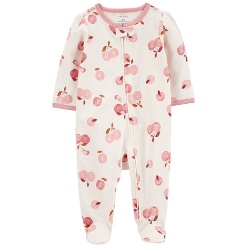 Pijama blanca con estampado de manzanas para bebé niña
