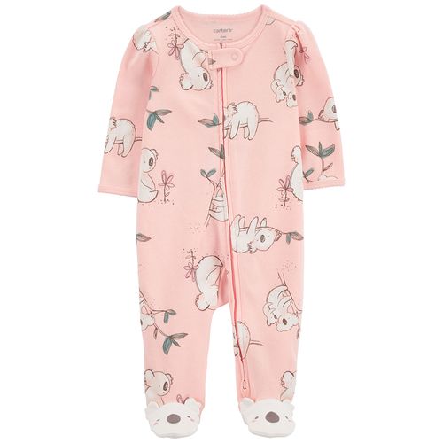 Pijama rosada con estampado de koalas para bebé niña