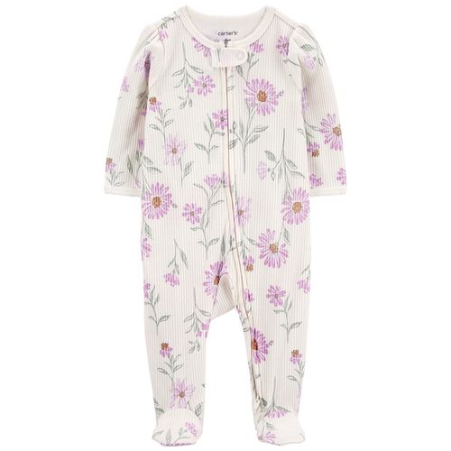 Pijama blanca con estampado de flores para bebé niña