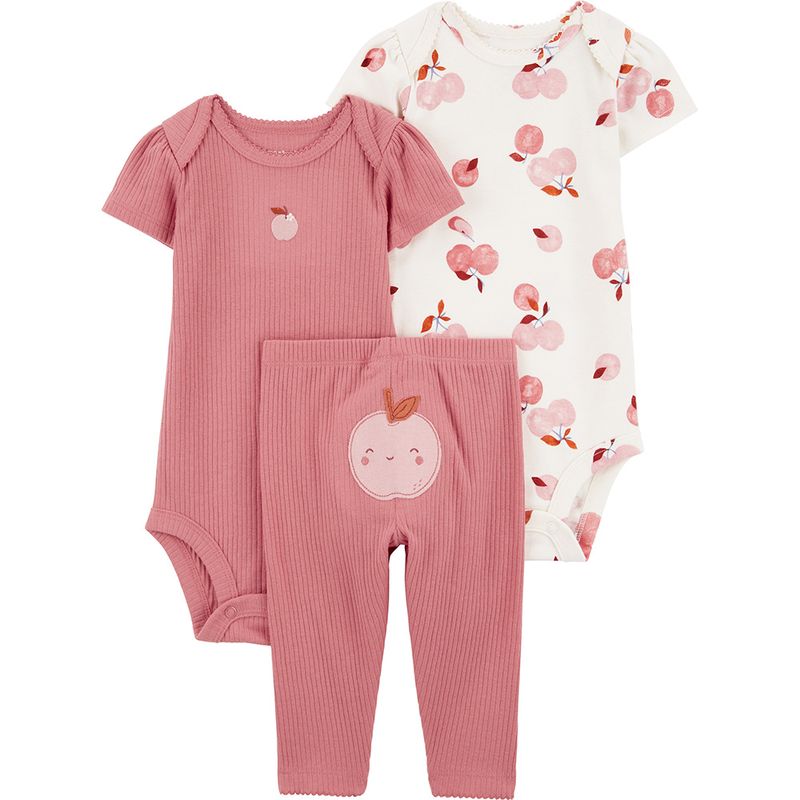 Conjunto-de-3-piezas-bicolor-con-estampado-de-manzanas-para-bebe-niña