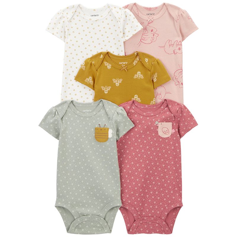 Set-de-5-mamelucos-multicolor-con-estampado-de-flores-para-bebe-niña