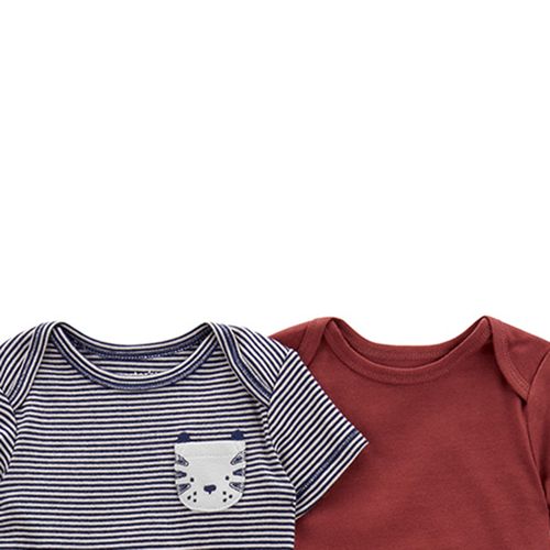 Set de 5 mamelucos multicolor a rayas para bebé niño