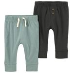 Set-de-2-pantalones-bicolor-solido-para-bebe-niño