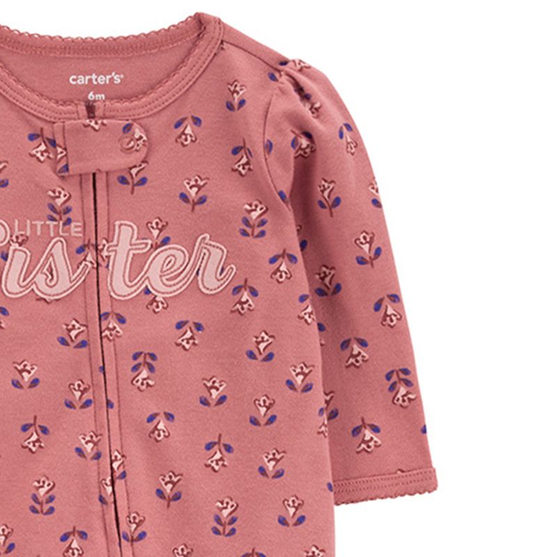 Pijama-rosada-con-estampado-de-flores-para-bebe-niña