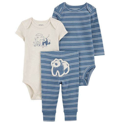 Conjunto de 3 piezas multicolor a rayas para bebé niño