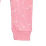 Pijama-rosada-con-estampado-de-corazones-para-niña