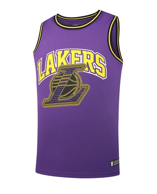 Camiseta deportiva sin mangas Lakers morada para hombre