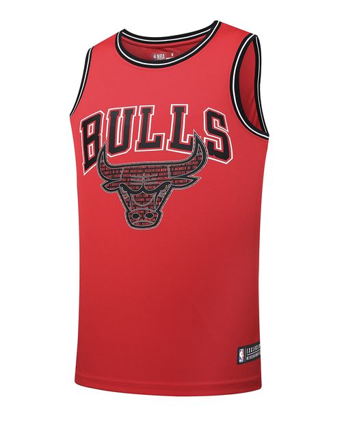 Camiseta deportiva sin mangas Bulls roja para hombre