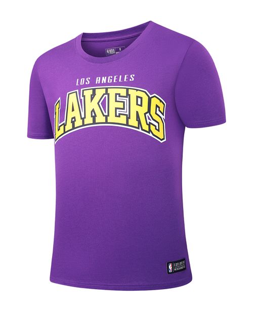 Camiseta deportiva Lakers morada estampada para hombre