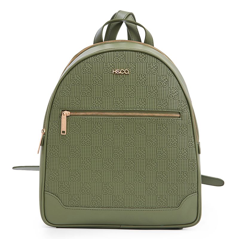 Mochila H Co color verde olivo para mujer