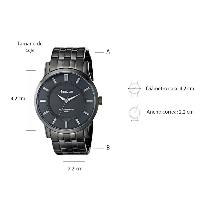 Reloj Armitron analogo metal negro para hombre