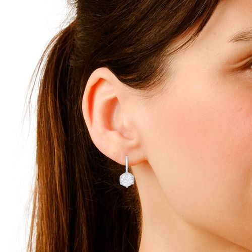 Aretes de plata plateado para mujer