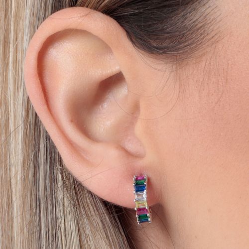 Aretes de plata plateados para mujer