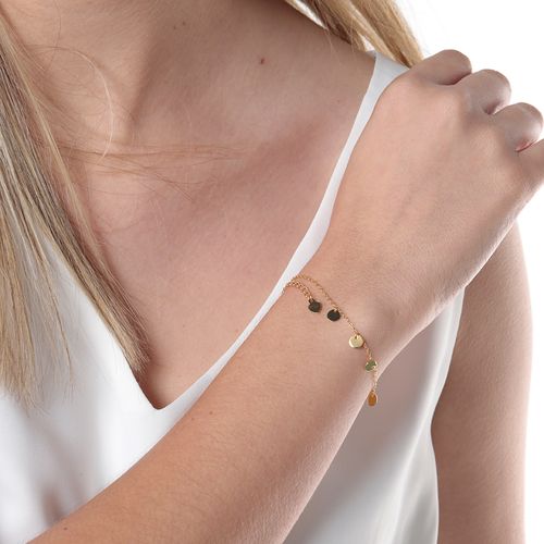 Pulsera de plata dorada 1mm- 17.78 cm para mujer