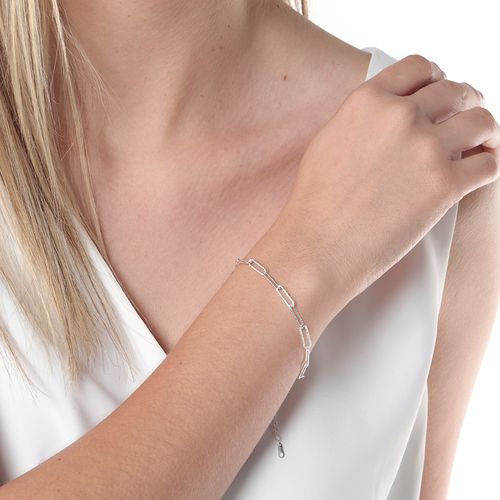 Pulsera DHB de plata en plateado 4 mm - 8" para mujer