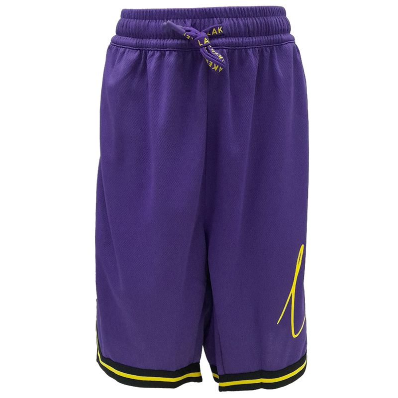 Short-deportivo-morado-con-estampado-del-equipo-Lakers-Los-Angeles-para-niño