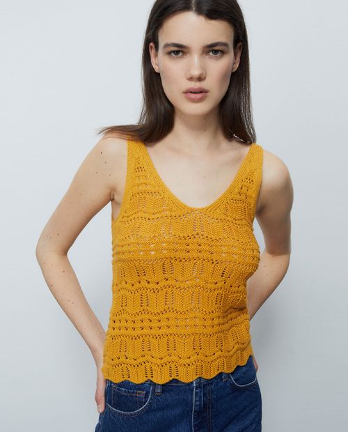 Camiseta Sfera tank top amarillo de tirantes para mujer