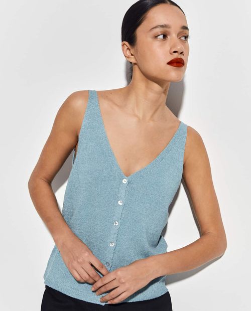 Camiseta Sfera tank top celeste para mujer