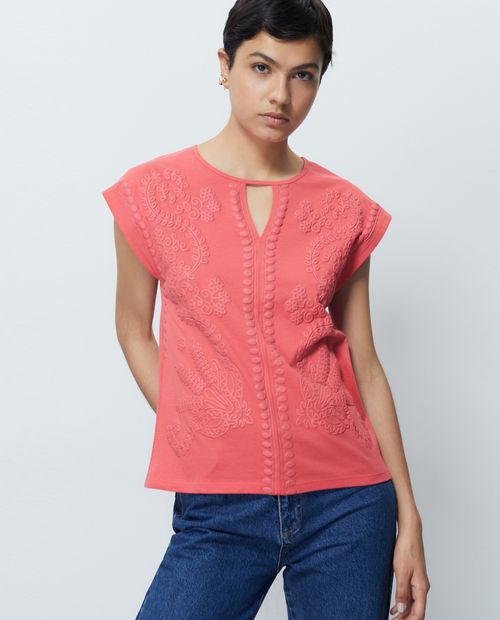 Blusa Sfera casual rosado manga corta para mujer