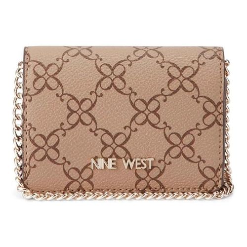 Billetera Nine West café con estampado para mujer