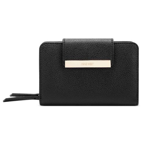 Billetera flap Nine West color negro para mujer