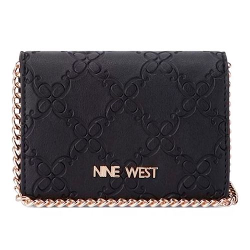 Billetera flap Nine West color negro para mujer