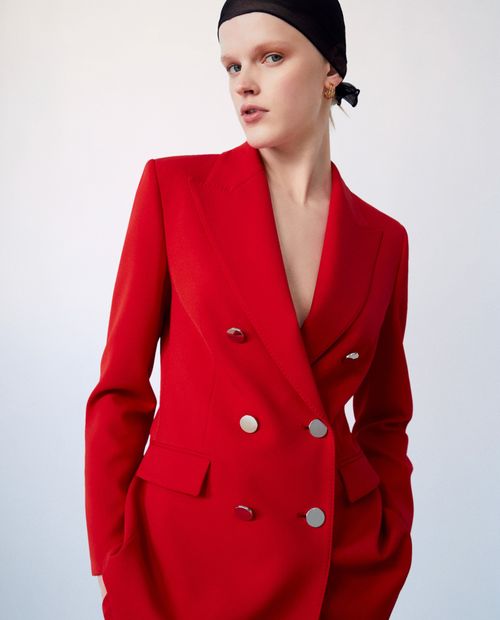 Blazer Sfera rojo manga larga para mujer