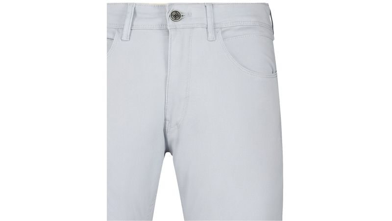 Easy Wear Pantalon 5 pocket gris claro solido para hombre