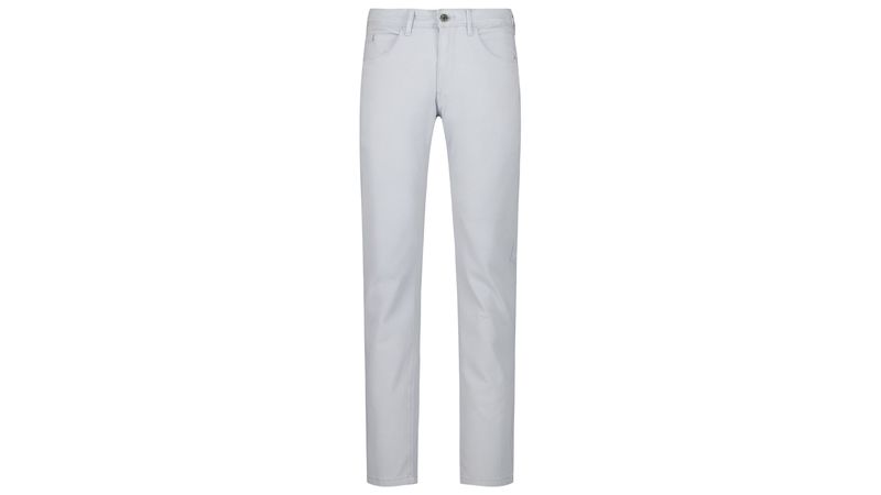 Easy Wear Pantalon 5 pocket gris claro solido para hombre