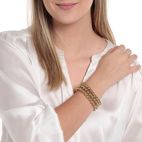 Pulsera de brass color dorado 1cm-8" para mujer