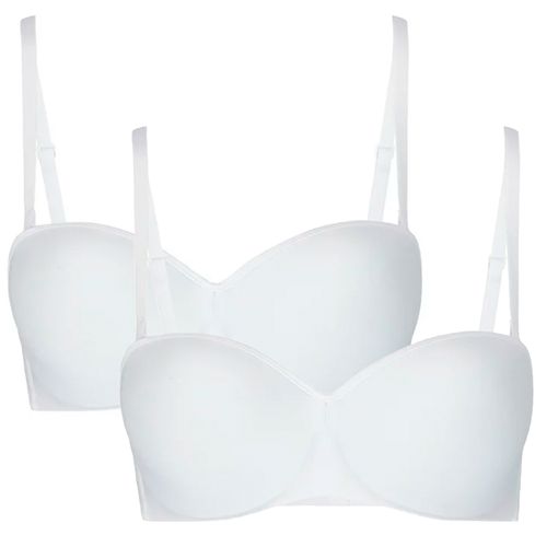 Set 2 brasieres blanco sólido para niña